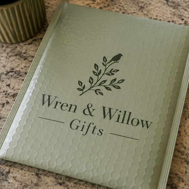 Bubble mailers with logo printing — customer photo