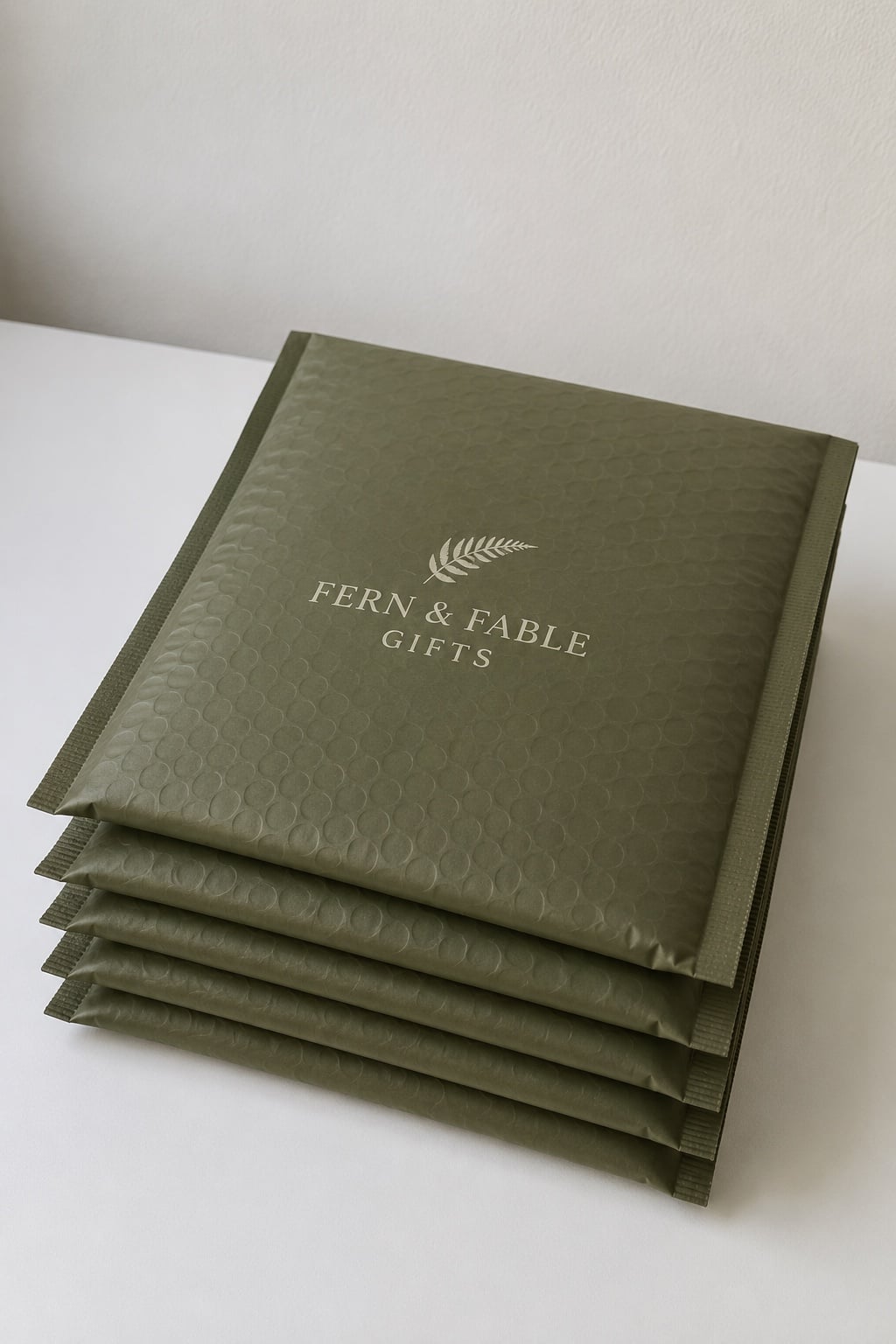 Bubble mailers with logo printing — customer photo